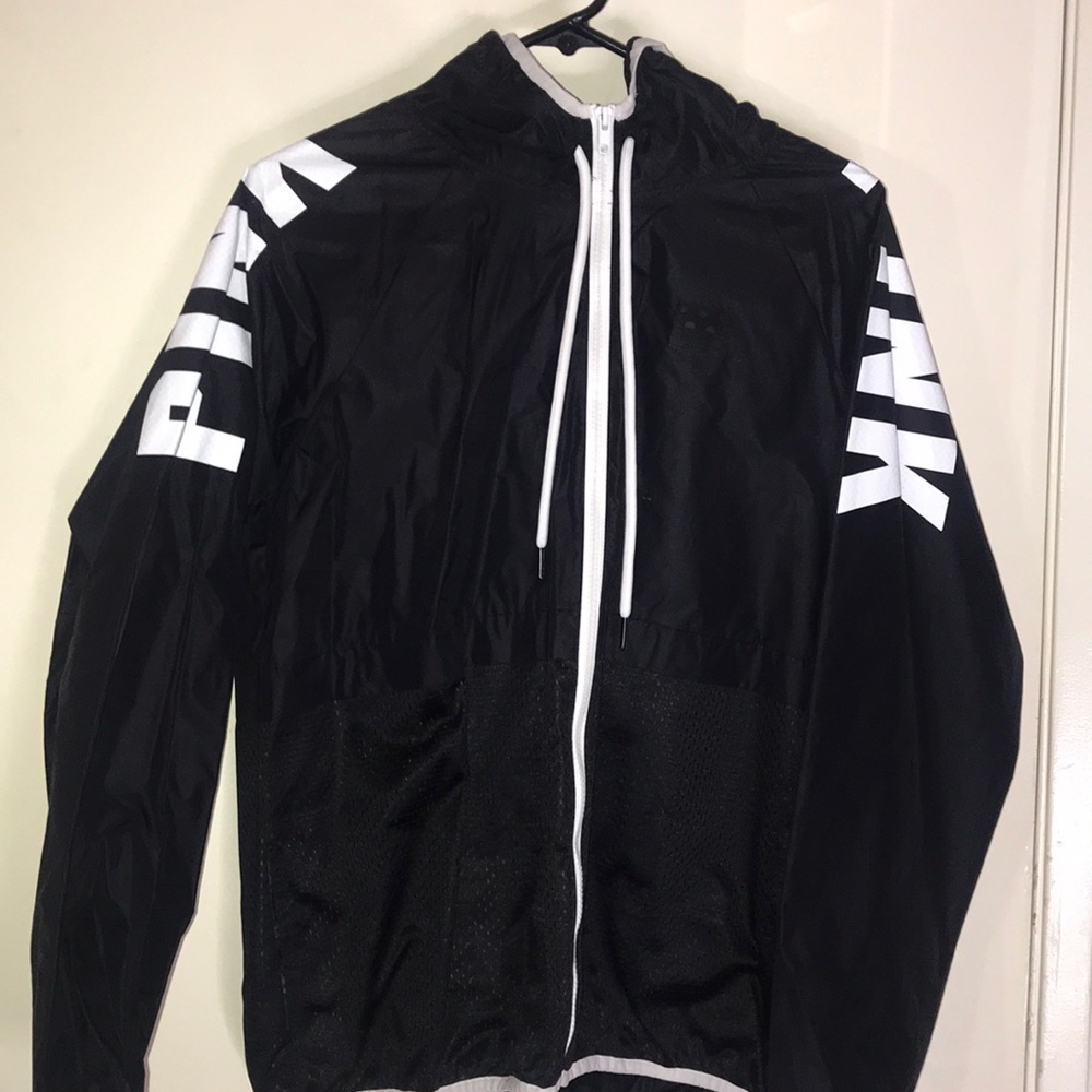 Pink Victoria’s Secret rain jacket
